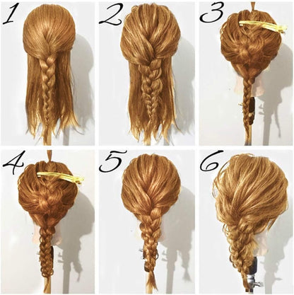 Practice head, TwoWin 80% real hair beauty school mannequin head with clamp stand and gifts - gold