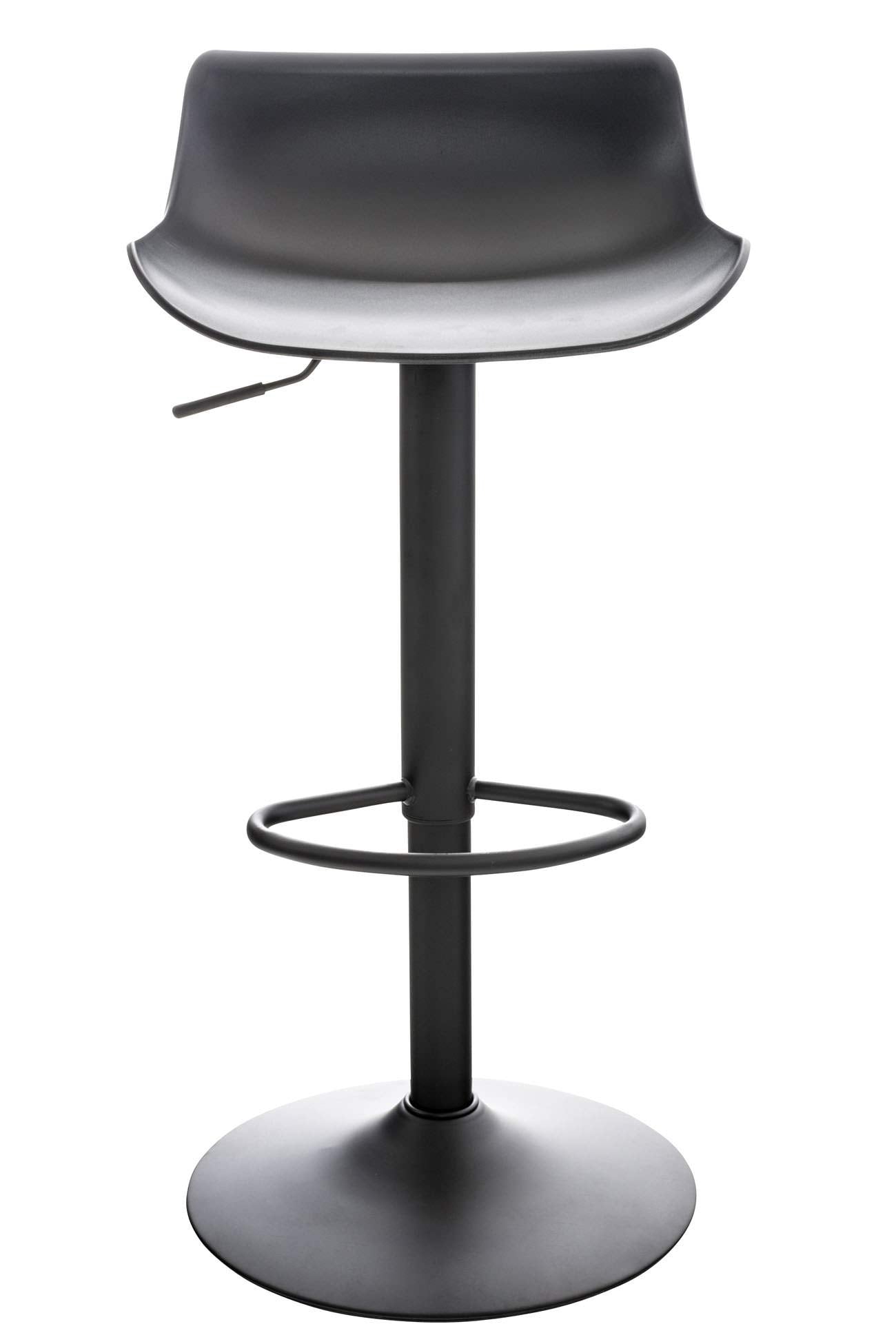 CLP 2er Set Barstools Aveiro with plastic seat I Adjustable counter stool I Counter stool with trumpet base, Color: black
