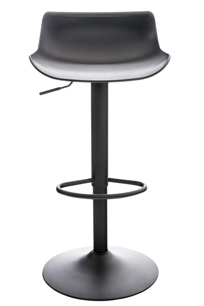 CLP 2er Set Barstools Aveiro with plastic seat I Adjustable counter stool I Counter stool with trumpet base, Color: black