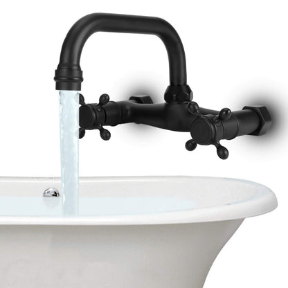 Tomotato Bathtub Faucets, Wall Mounted Bathtub Double Handle Hot and Cold Water Faucet 360° Rotatable Faucet for Shower and Bathtub (Type A)