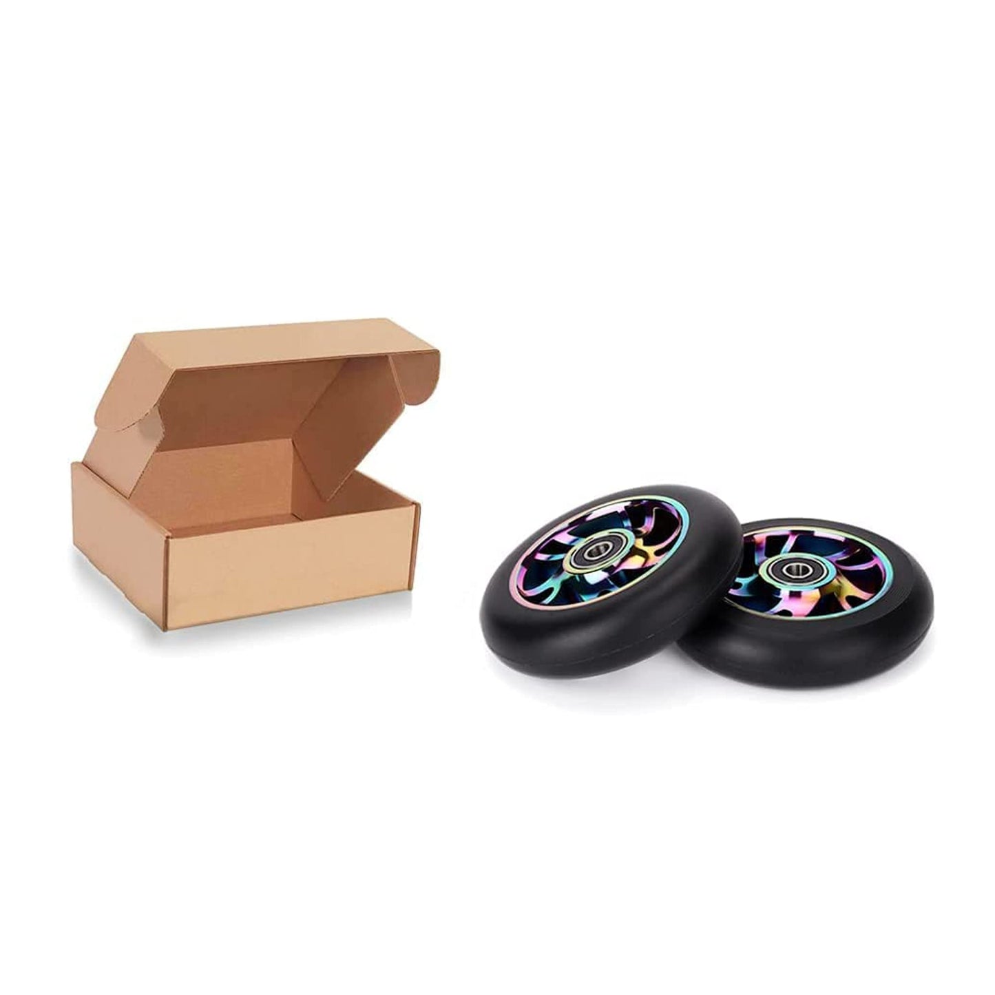 Yungeln 2 pieces 110mm stunt scooter replacement wheels 110 x 24mm 88A solid tires with ABEC-9 bearings compatible for most stunt scooters and kick scooters
