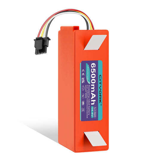 CITYORK Li-ion replacement battery for Roborock S7 S6 S5 S50 Max/MaxV/MaxV Ultra/Pure Xiaomi robot vacuum, for Roborock Q5 Q7 Pro/Max+ Mijia 1st and 2nd generation batteries - 14.4V 6500mAh