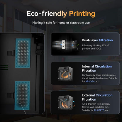 FLASHFORGE Adventurer 5M Pro 3D printer, one-click auto print up to 600mm/s high speed with 0.4/0.6mm nozzle, CoreXY structure & silent printing, APP remote control & camera monitoring.
