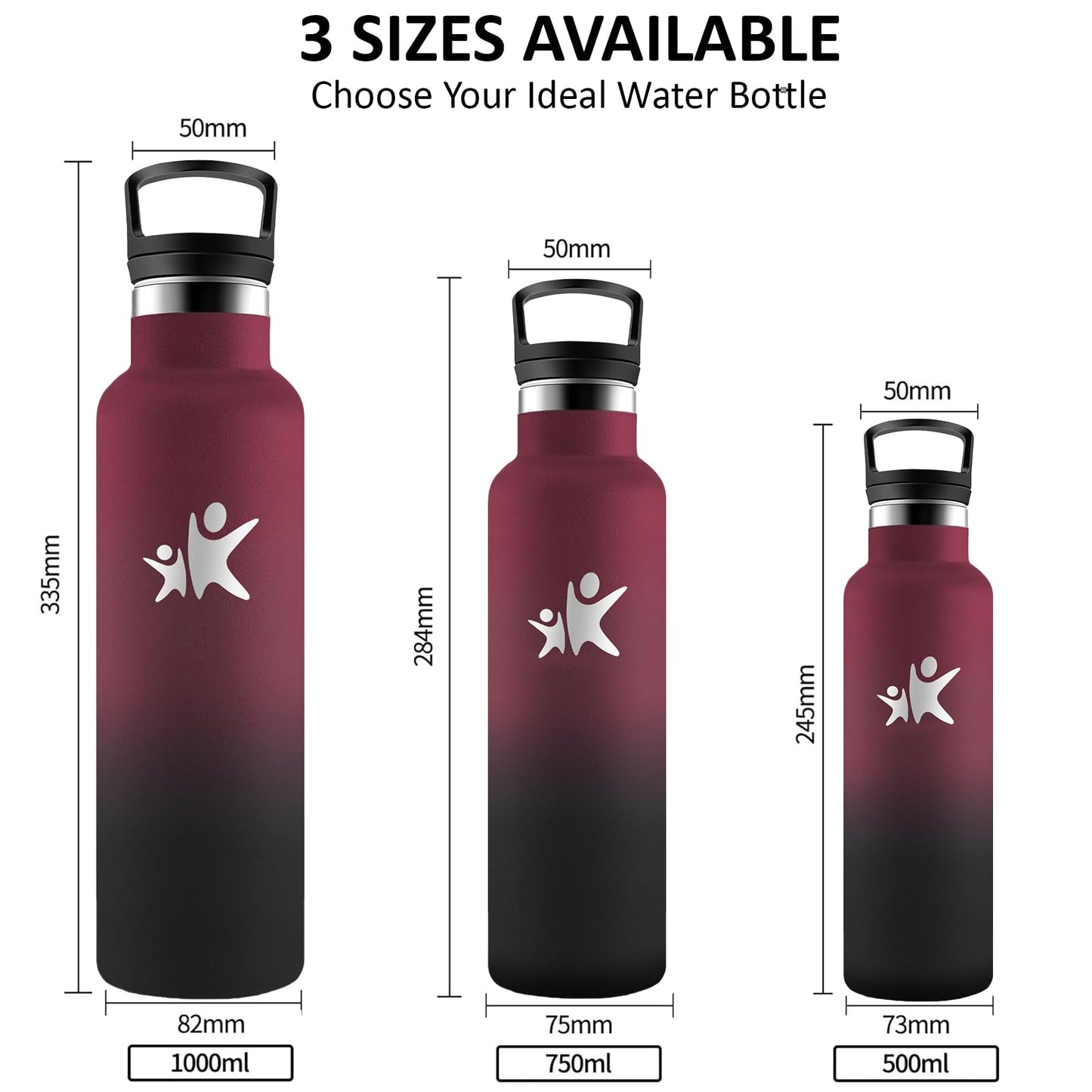 Water Bottle- 1L- Stainless Steel Water Bottle, Thermos Bottle with Straw, BPA-Free Insulated Double Wall Bottle, Leakproof Thermos, Portable for Hiking, Yoga, Gym.