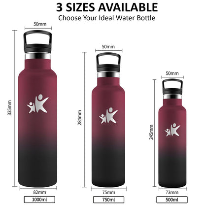 Water Bottle- 1L- Stainless Steel Water Bottle, Thermos Bottle with Straw, BPA-Free Insulated Double Wall Bottle, Leakproof Thermos, Portable for Hiking, Yoga, Gym.