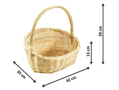 Kobolo gift basket handle basket woven willow basket - Gr 2 42x35x13/39 cm