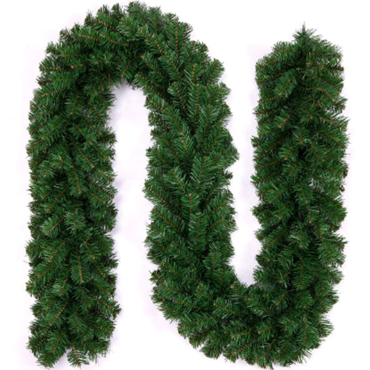 Xinlie Pine Garland Artificial Green Pine Christmas Garland Plastic Pine Garland for Outdoor Wreath Peony Vine Flower Wreath Artificial Decorative Landscaping Wreath 2.7m (1 PCS)
