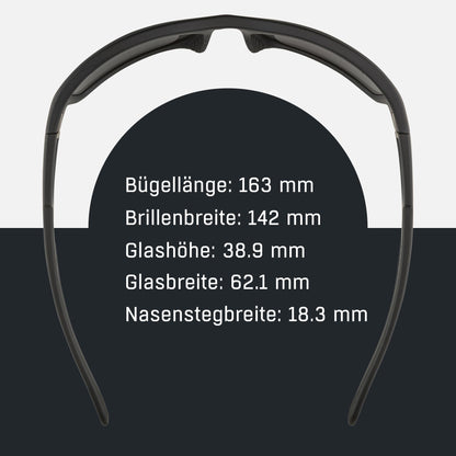 ALPINA TESTIDO - Mirrored and shatterproof sports and cycling glasses with 100% UV protection for adults, all black, One Size