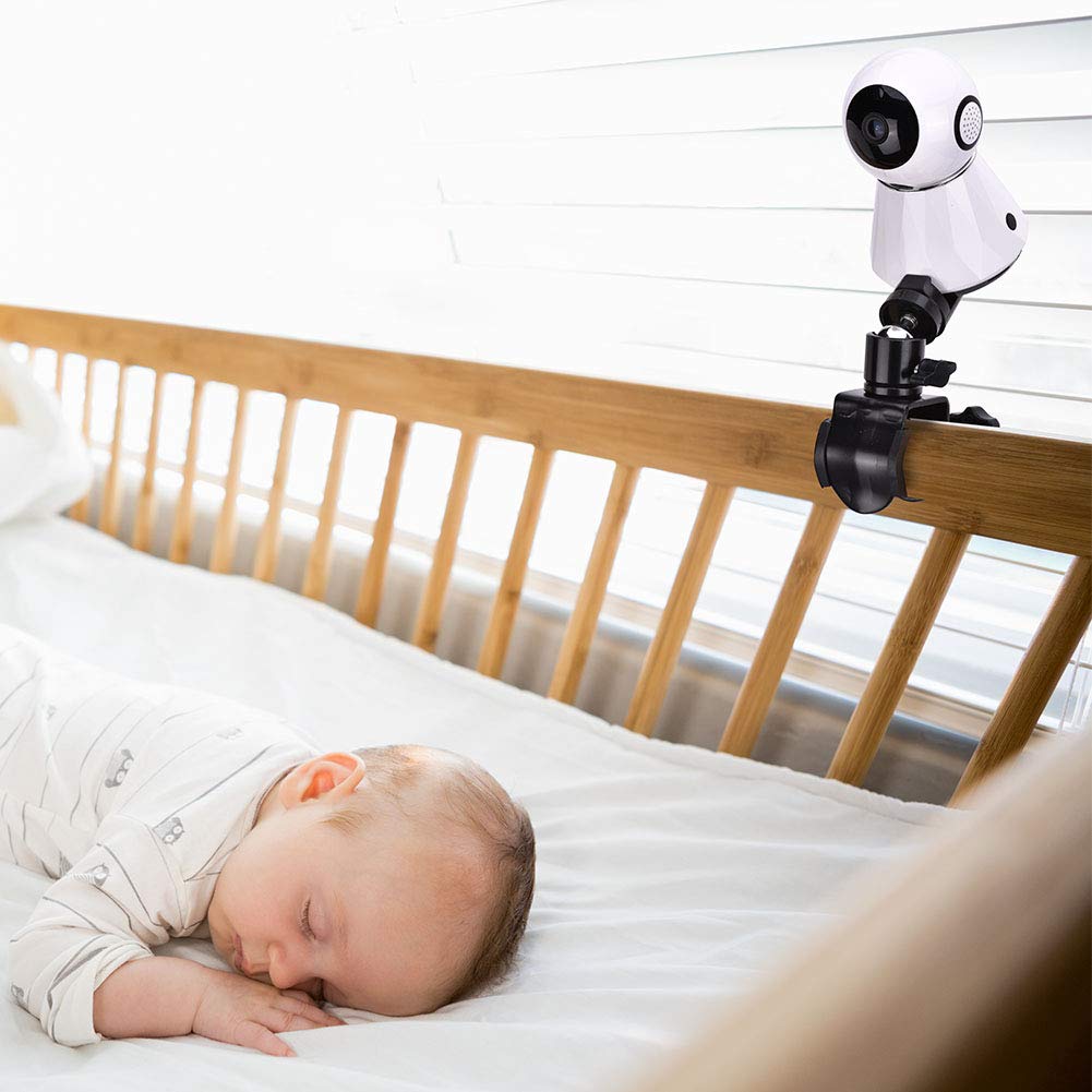 Baby camera monitor holder bracket, 360-degree rotatable adjustable holder, flexible camera stand for crib.