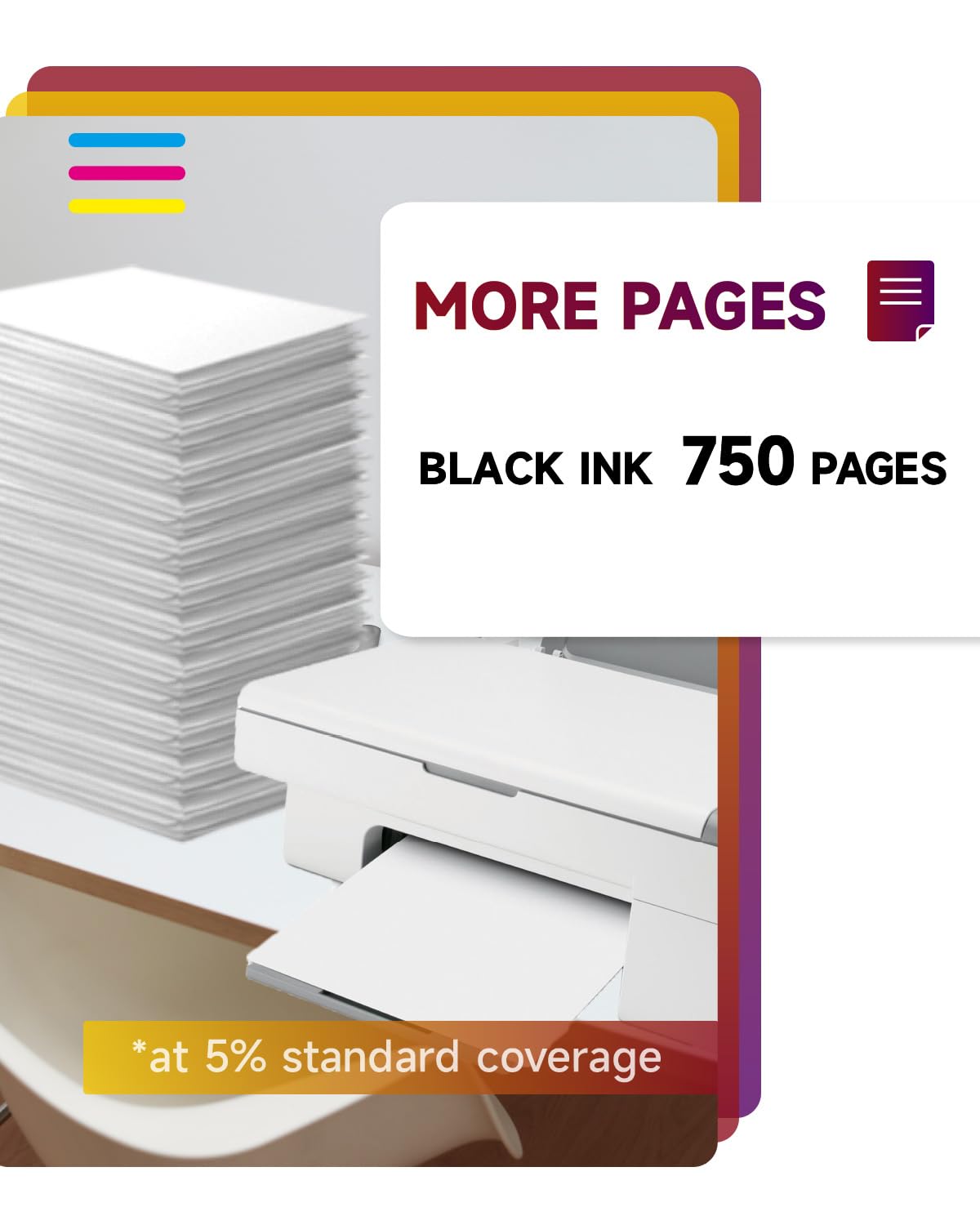62XL Ink Cartridges Black- 750+ Pages Compatible for HP 62 Black Original for HP62 Printer Cartridge 62 Black, 62 XL for OfficeJet 200 250 5742 5740 Envy 7640 5540 5640 5544 5646 5548 5545