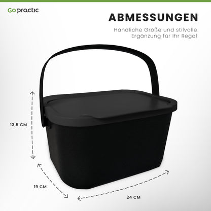 Practice with Go Green 4.5L Kitchen Compost Bin, with lid, ideal for separating organic waste like fruits and vegetables, with click function for easy use in waste separation.