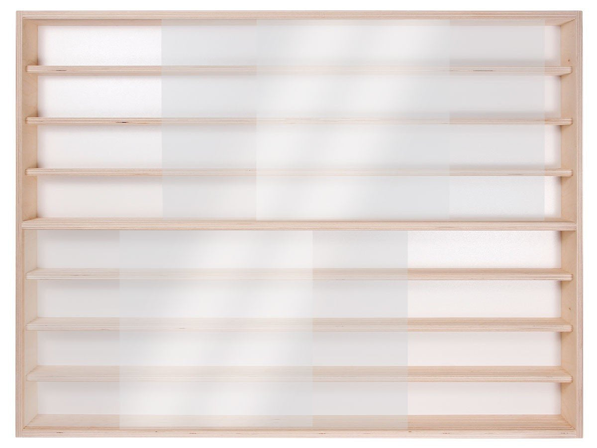Alsino Display Case Train Display Shelf V-43a - 8 levels, with grooved tracks for trains - 100 x 75.5 x 8.5 & 4 acrylic glass panels