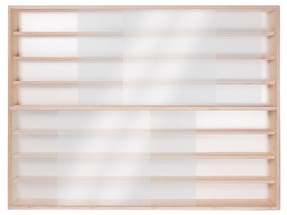 Alsino Display Case Train Display Shelf V-43a - 8 levels, with grooved tracks for trains - 100 x 75.5 x 8.5 & 4 acrylic glass panels