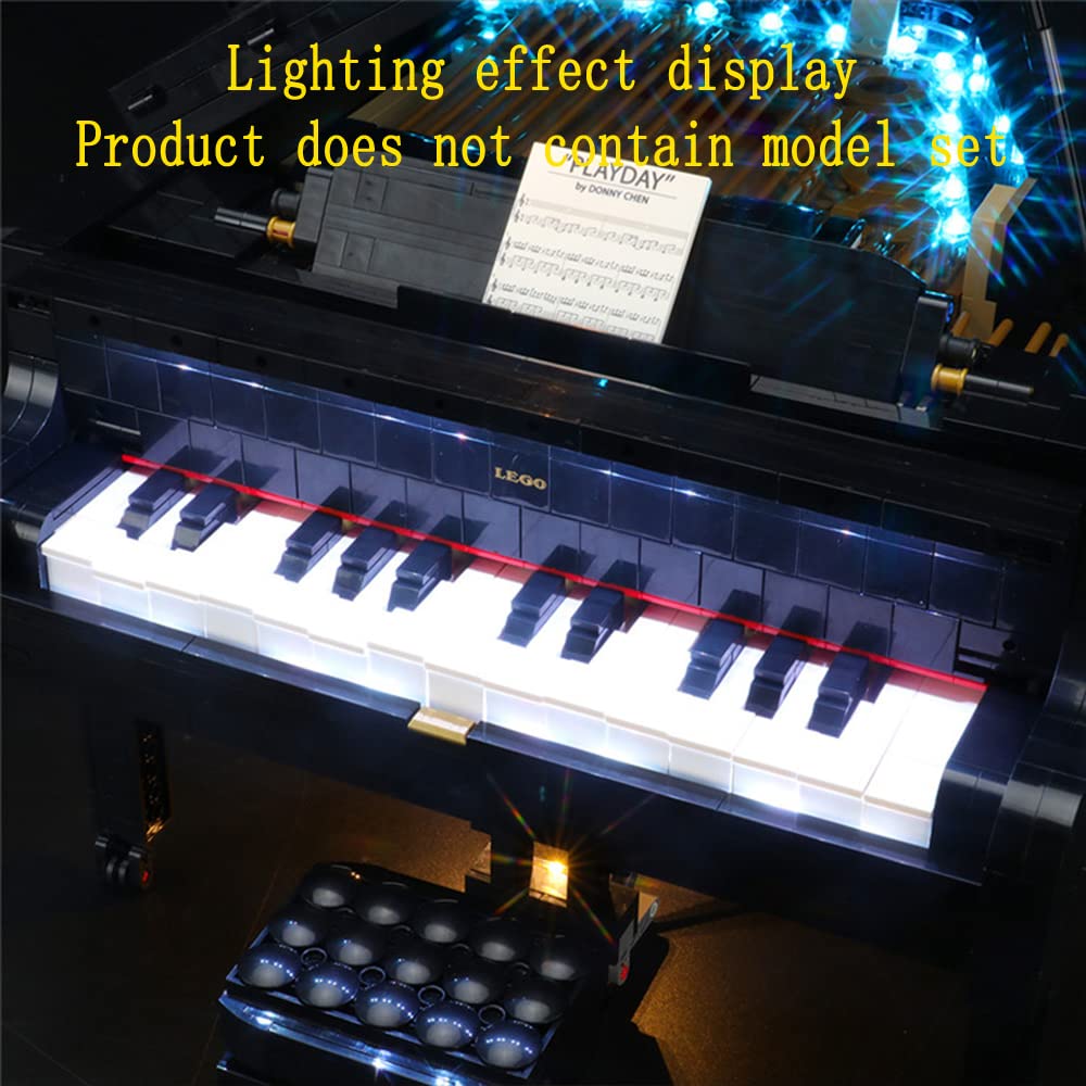 GEAMENT LED Light Kit (Remote Control) Compatible with Lego Grand Piano Building Set for Adults - Lighting Set for Ideas 21323 (Model Set Not Included)