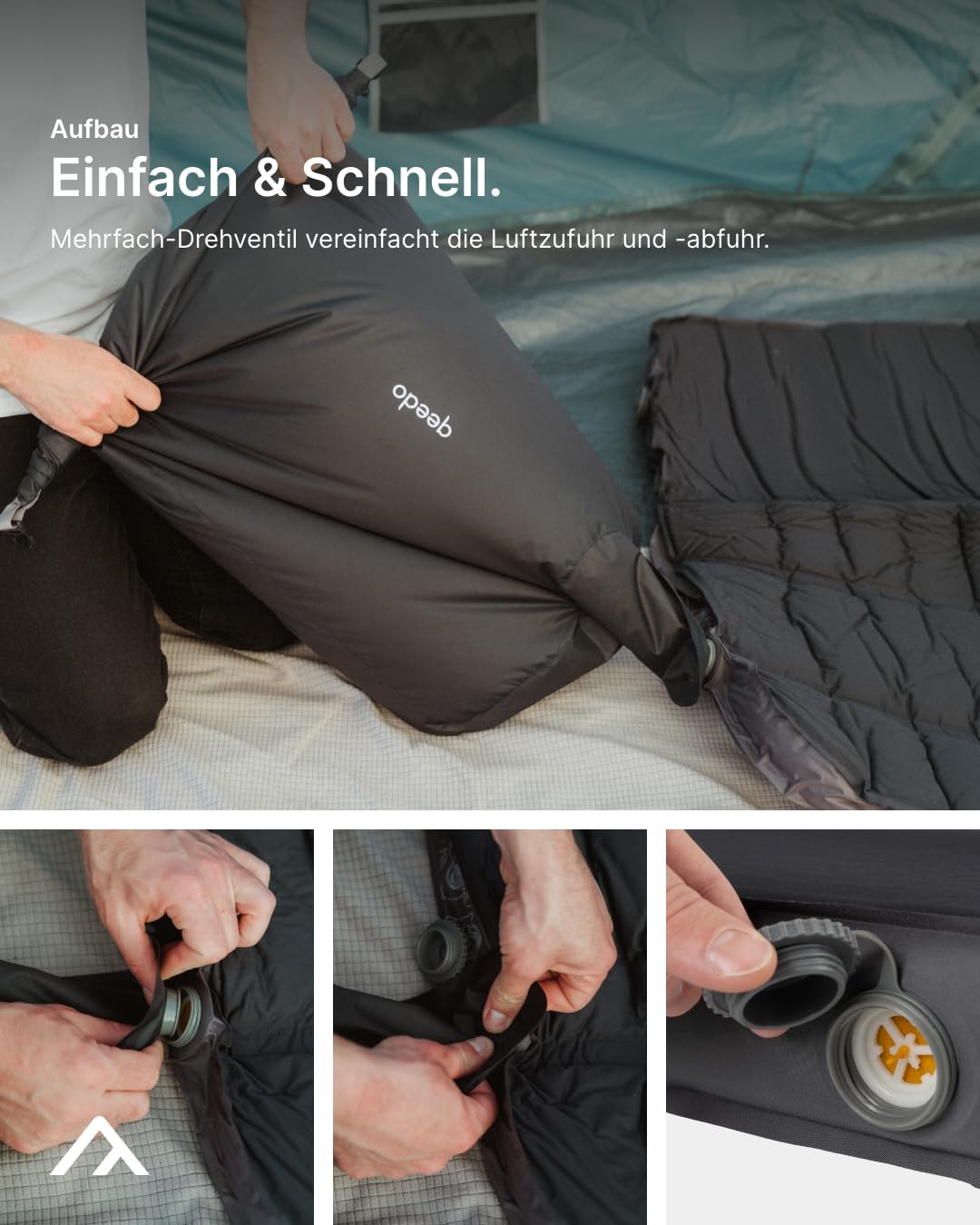 qeedo Cloudmat Double M Self-Inflating Premium Air Mattress - Soft, Comfortable Sleeping Pad for Camping, Traveling, or as a Guest Bed