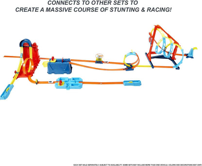 Hot Wheels BHT77 Track Builder Straight Track Set, track set accessories & Wheels 54886 1:64 Die-Cast Car Gift Set, 10 toy cars, random selection, toy cars for ages 3+, 10-pack