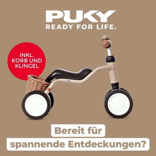 PUKY WUTSCH Bundle | Safe balance bike | For toddlers from 1.5 years | Sliding vehicle | Pendulum axle | With safety handlebars (Dusty Sand)