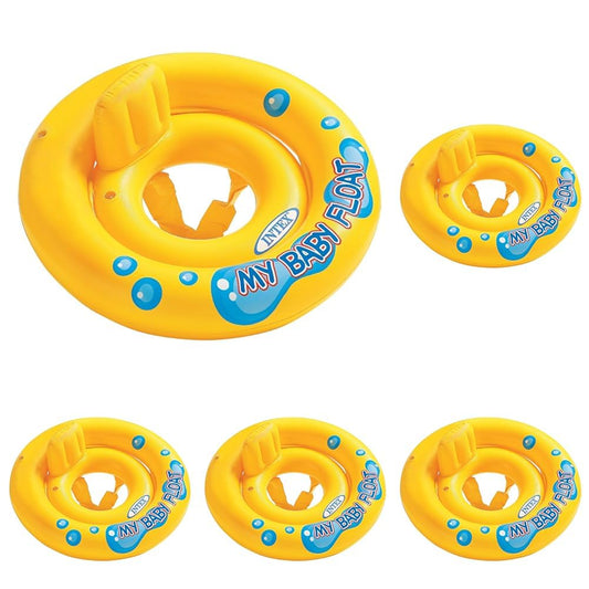 Intex swim aid - My Baby Float - swim ring with seat - Ø 70 cm, Yellow, for 6-12 months (Pack of 5)
