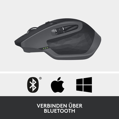 Logitech MX Master 2S Bluetooth Edition wireless mouse, multi-surface, super fast scrolling, ergonomic, rechargeable, connects to up to 3 Mac/PC computers - Graphite
