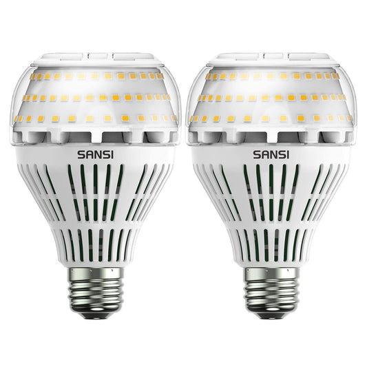 SANSI E27 dimmable LED bulb, 27W (replaces 250W incandescent bulb), 3000 Kelvin 4000 lumens, super bright for table lamp, ceiling light, garage, bedroom, pack of 2.