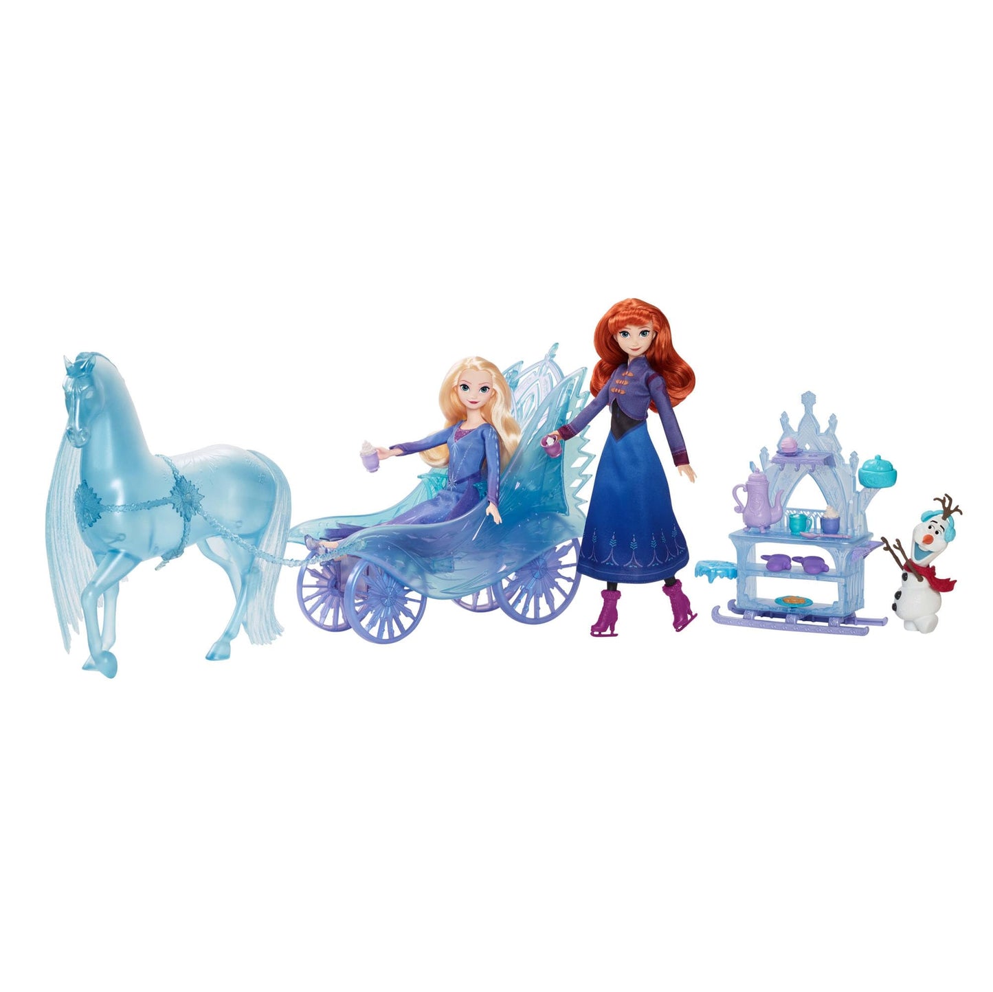 Mattel Disney Frozen Elsa Fashion Doll with removable dress and shoes, mystical Nokk in horse form, and adventure carriage, inspired by "Frozen: Winterfest", JBG56.