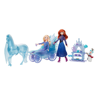 Mattel Disney Frozen Elsa Fashion Doll with removable dress and shoes, mystical Nokk in horse form, and adventure carriage, inspired by "Frozen: Winterfest", JBG56.
