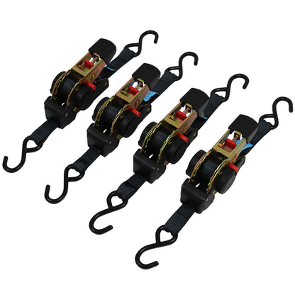 Automatic ratchet strap tie-down straps 25mm 320/640 daN self-retracting with S-hooks (1.8 meters)