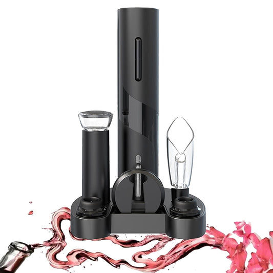 IraXpro Electric Corkscrew, Electric Bottle Opener, Wine Opener, 7-in-1 Electric Wine Bottle Opener Set includes foil cutter, wine pourer, wine pump, vacuum wine stopper, storage base.