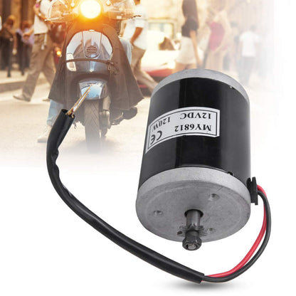 BOROCO 12V Gear Motor, Electric Bicycle Permanent Magnet DC Gear Motor 120W MY6812, Small Electric Motor with pulley for Electric Scooter, E-Bike Accessories