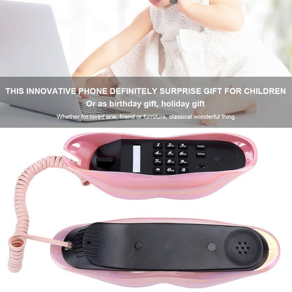 Dpofirs lip corded telephone, galvanized wire landline phone, ome desktop wired landline phone for home office telephones, decoration, collection, gifts for