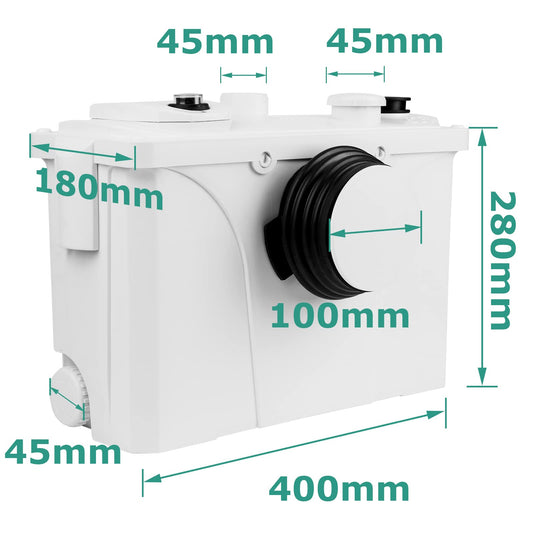 Ansobea 700W lifting system shower, 190 L/min shower pump for toilet toilet, sewage pump with 4 inlets, dirty water pump for shower bathtubs sinks