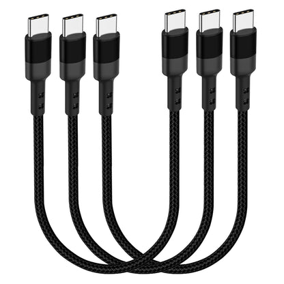30cm USB C to USB C Cable, 3-Pack 12 inch 20V 3A Type C PD Fast Charging Cable Compatible with Samsung Galaxy S20/S9 Ultra Note 20, Pixel 4/3 XL.