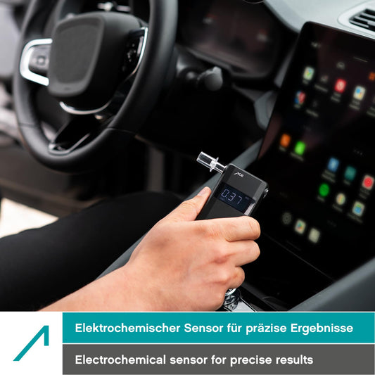 ACE A Alcohol tester - digital breathalyzer - Alcohol tester with electrochemical sensor and one-button operation, Black