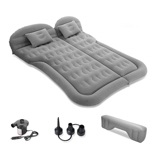 Ergocar Car Air Mattress SUV Inflatable Mattress with Pump MPV Air Bed Camping Car Pillow Elevated Air Mattress For Camping Travel Backyard Beach (Gray)