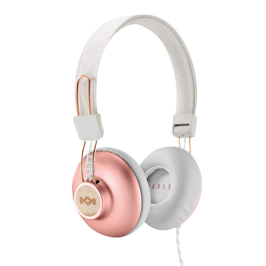 House of Marley Positive Vibration 2 headphones, noise isolation, premium sound, microphone, sustainable materials, recyclable packaging, supports One Tree Global reforestation - Copper