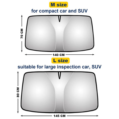 JOOLESER Car Windshield Sun Shade - Blocks UV Rays Sun Visor Protector, Sunshade to Keep Your Vehicle Cool and Damage Free, Easy to Use, Fits Windshields of Various Sizes (L)