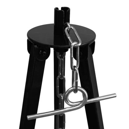 GRILLPLANET® Hungarian tripod 1.80m and original 30 L goulash kettle with lid/goulash pot kettle enameled for open fire