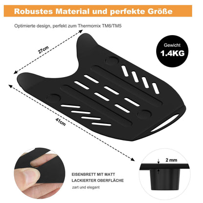 Raweao Slider Board for Thermomix TM6, Rolling Board for Thermomix Slider Board TM6, Metal Kitchen Appliance Slider compatible with Thermomix TM5 TM6 (Black)