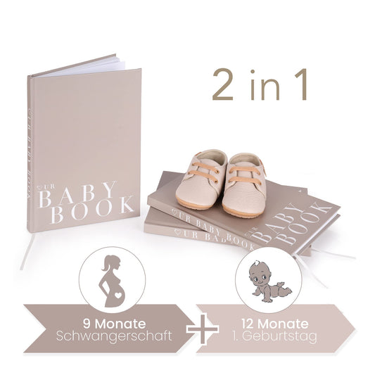 Pregnancy journal & baby book 2 in 1 designer baby book to fill in, for girls & boys, great gift for pregnancy or birth, hardcover 14th of February®