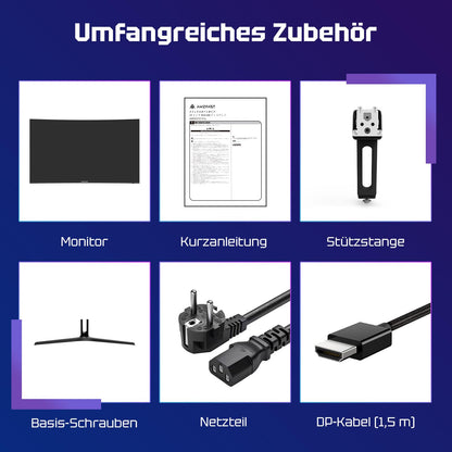 Amzfast Curved Gaming Monitor 27-inch, 240Hz (DP), FHD (1920x1080), sRGB 130%, DCI-P3 98%, VA Panel 1500R, 1ms GtG, Adaptive Sync, Eye-Care, VESA 100x100, HDMI 2.0/DP 1.4 with DP cable - AMZG27C1 Pro