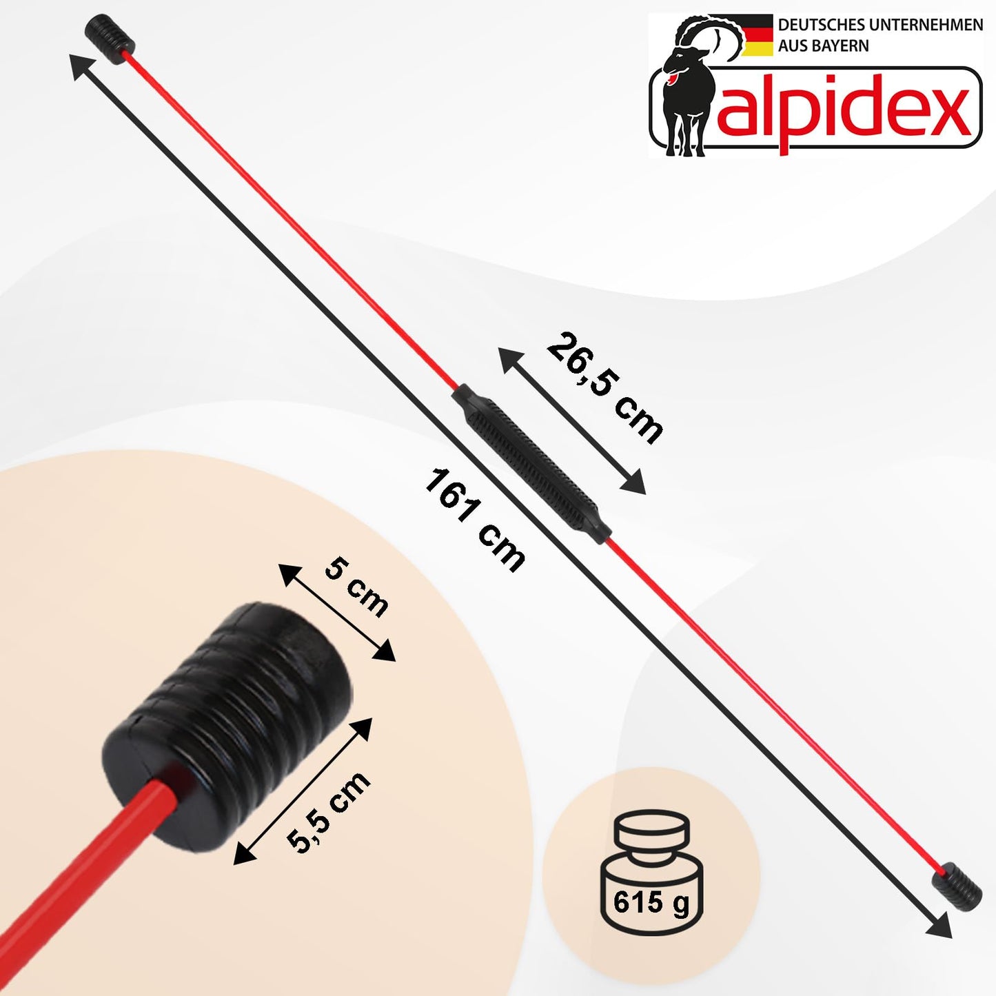 ALPIDEX Fitness Swingstick to train deep muscles.