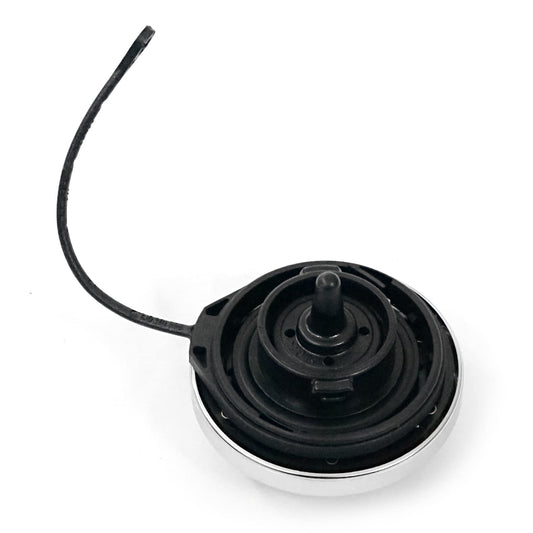 Audi 8Y0071000 fuel tank cap in aluminum look with rings logo, silver.