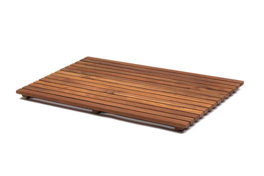 asinox TEK4A5070 teak shower mat, rectangular, 70 cm