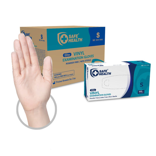 Vinyl Gloves Disposable Clear 1000 pcs, Sterile Vinyl Gloves Tear-Resistant Powder-Free Latex-Free Protective Gloves for Kitchen, Food (Size S, 10x100)