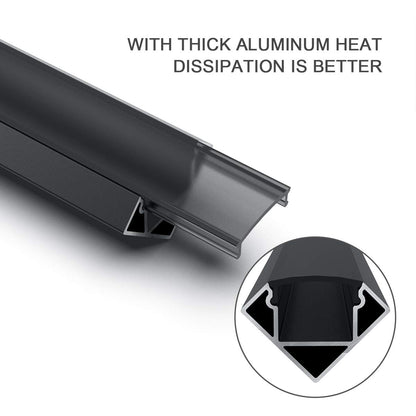 Angdarun LED profile, LED aluminum profile 6x1m V-shape aluminum profiles for LED strips/strips/stripe/end caps (1M-6V-B)