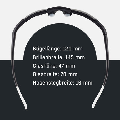 ALPINA DEFEY HR - Distortion-free and shatterproof sports and cycling glasses with 100% UV protection for adults, black-white matte, One Size