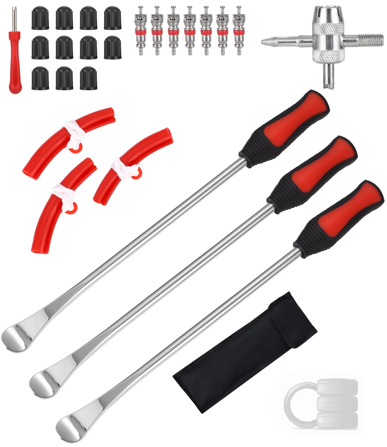 JOFLVA Tire Lever, 15" Tire Mounting Lever, Motorcycle Mounting Lever, Tire Iron, Tire Lever Tool Spoon Kit, Mounting Lever Tool Kit, Wheel Rim Protectors Tool Kit, for Motorcycle and Bicycle.