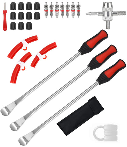JOFLVA Tire Lever, 15" Tire Mounting Lever, Motorcycle Mounting Lever, Tire Iron, Tire Lever Tool Spoon Kit, Mounting Lever Tool Kit, Wheel Rim Protectors Tool Kit, for Motorcycle and Bicycle.