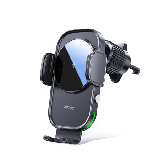 Auckly 15W car phone holder with charging function, [270° Automatic Clamping], Qi Inductive Car Wireless Charger, car charger for iPhone 12 13 14 15 16 Series & Samsung, fast charging.