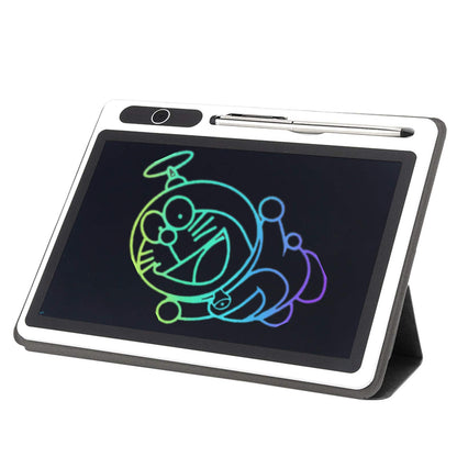 LCD writing tablet, electronic notepad writing tool, 10-inch digital drawing board with faux leather case.